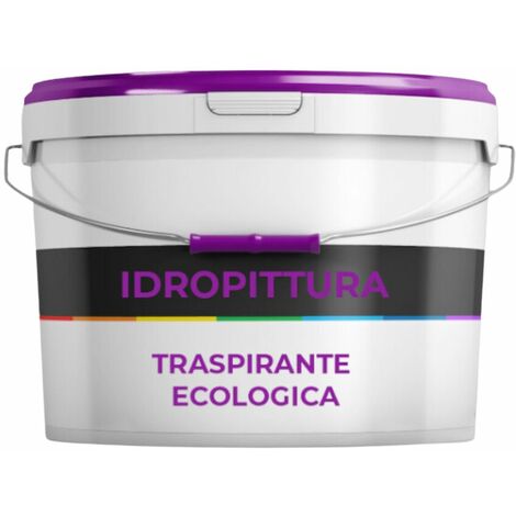 Idropittura bianca traspirante ecologica ad acqua per interni semilavabile formato kg 20 - confezione 1