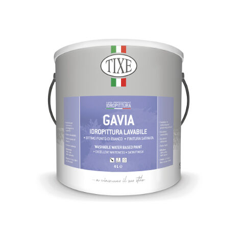 Idropittura lavabile con antimuffa Tixe Gavia bianca lt. 4