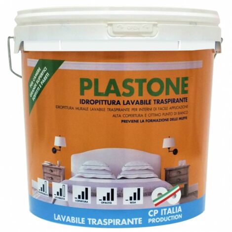 Idropittura Lavabile Traspirante - Confezione 14 litri - Bianco - 504CAP000014 Plastone