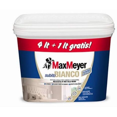 IDROPITTURA MAX LAVABILE SUBITO BIANCO 5 L BIANCO OPACO - 1 pezzo
