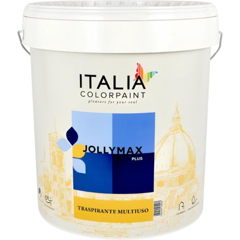 Idropittura murale traspirante multiuso bianca jollymax plus vari formati formato 4 lt - confezione 1
