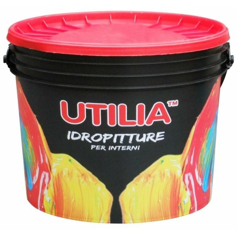 Utilia - Idropittura Pittura a Tempera per Interni - Bianco - 4 Litri