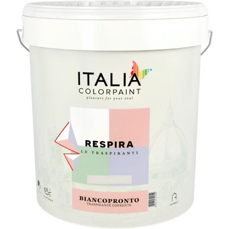 Idropittura traspirante coprente bianca vari formati respira biancopronto formato 4 lt - confezione 1