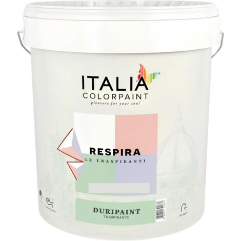 Idropittura traspirante semilavabile bianca vari formati respira duripaint formato 2.5 lt - confezione 1