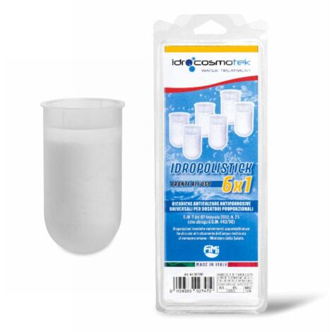 IDROPOLISTICK 6X1 blister con 6 stick cartucce universali pronte all'uso per dosatori proporzionali di polifosfato AK.06090