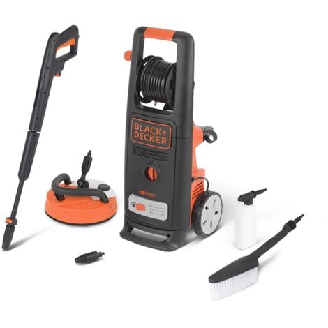 EDM Idropulitrice ad Alta Pressione BLACK+DECKER BXPW2000PE (2000W, Pressione 140 bar, Portata 440l/h) con Patio Cleaner Deluxe e Spazzola Fissa