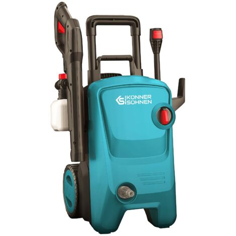 Idropulitrice ad alta pressione KS PW145V con manico telescopico, sistema Start/Stop automatico, avvolgitubo, ugello rotante e schiumogeno incluso