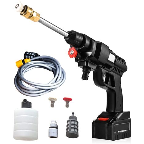 Idropulitrice ad Alta Pressione,48V Spruzzatore a Batteria 5600mA con Tubo 5 metri per la Pulizia di Auto/Recinzioni/Giardino/Patio/Piscina