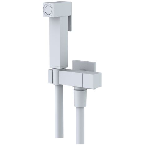 Idroscopino wc doccetta ottone portatile shutoff monogetto con leva ogomondo kit finitura- bianco opaco quadro - confezione 1