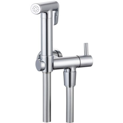 Idroscopino wc doccetta ottone portatile shutoff monogetto con leva ogomondo kit finitura- cromato tondo - confezione 1