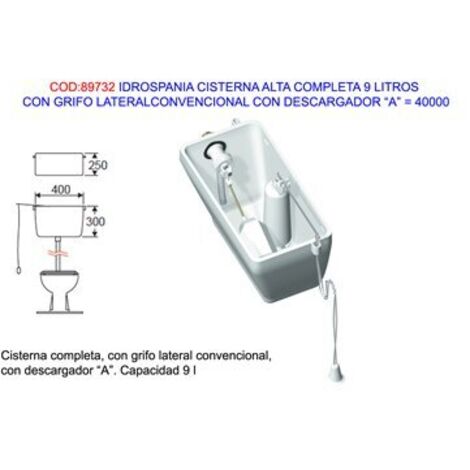 IDROSPANIA Cisterna Alta Completa de 9 Litros con Grifo Lateral 40000