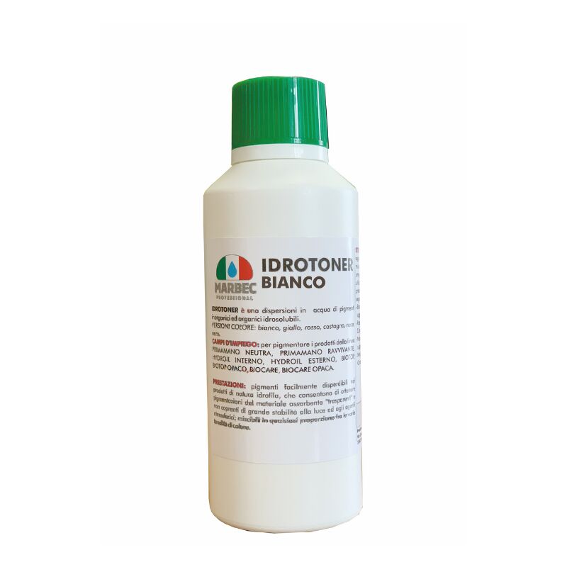 Image of Marbec - idrotoner bianco 250GR Prodotto in dispersione in acqua di pigmenti inorganici ed organici per pigmentare i prodotti in base acqua della
