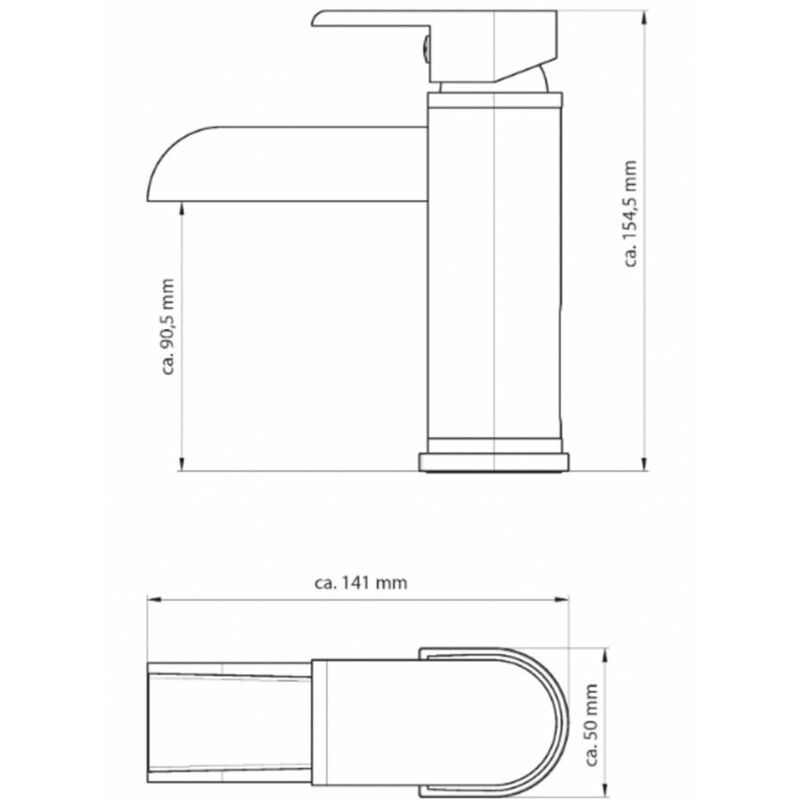 Schütte - Mitigeur de lavabo avec bec verseur cascade IDROVIA Chrome Argent