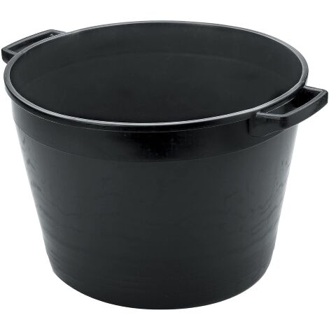 Idroweb – Bac rond en polyéthylène 32 litres – Poignées noires – 44 cm diamètre x 35 cm hauteur – Conteneur pour moût de raisin et bâtiment