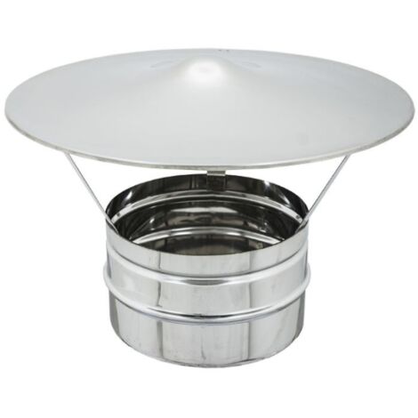 Idroweb – Chapeau fixe en acier galvanisé 10 cm – Protection cheminée contre intempéries – Ventilation optimale – Installation facile