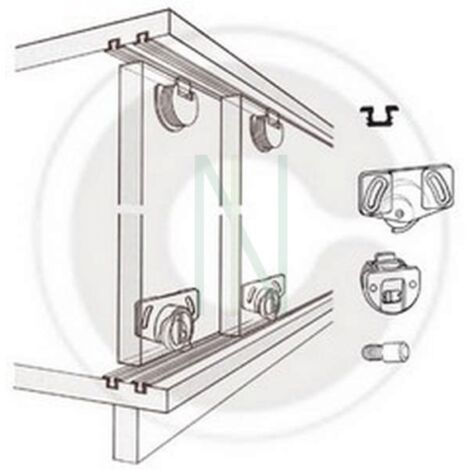 Idroweb – Rail de porte coulissante en plastique – Longueur 2m – Charge maximale 80kg – Garniture de porte incluse – Finition marron