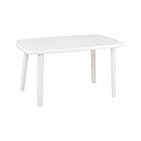 Idroweb – Table de jardin en polypropylène blanc brillant 140x90x72 cm – Résistante aux intempéries – Parfaite pour repas en extérieur