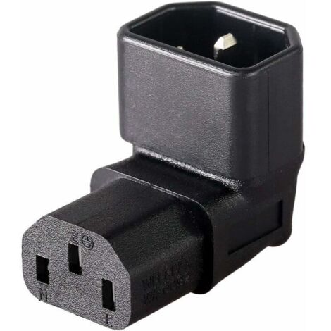 IEC C14 auf C13 Netzadapter / PDU-Stecker für 90-Grad-Winkel-Wandmontage-LCD-Fernseher
