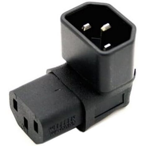 IEC C14 mâle vers jusqu'à Direction à 90 degrés à Angle Droit IEC Femelle C13 Adaptateur d'extension d'alimentation