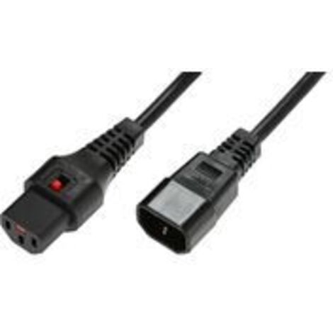 IEC Lock PC1021 - Kabel (2 m, Stecker/Buchse, C14-Kupplung, C13-Kupplung, H05VV-F, Schwarz)