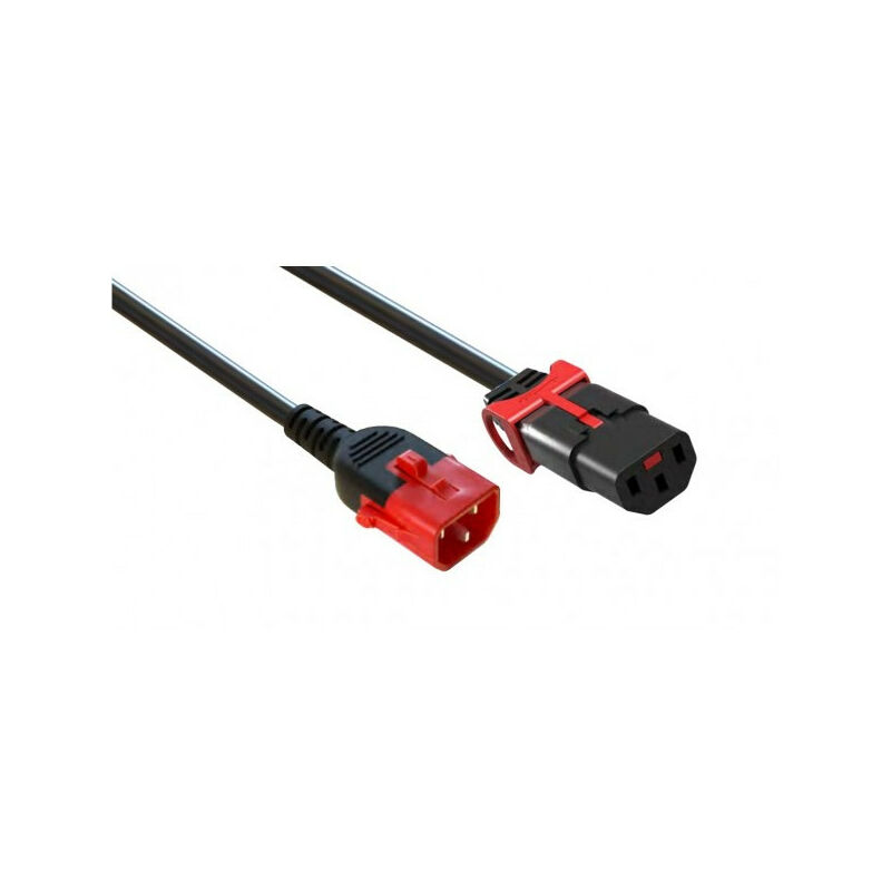 Rallonge d alimentation C14 / C13 à double verrouillage noire -2m (PC3603) - Iec Lock
