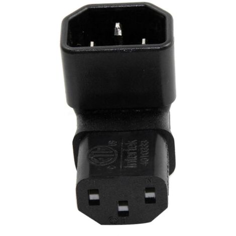 IEC Male C14 to Up Right Angle 90 Degree IEC Female C13 Adapter--