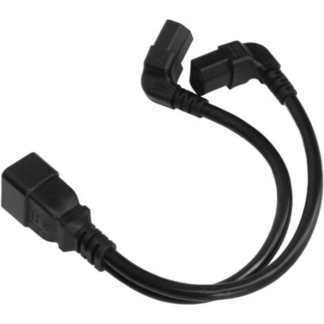 IEC320 C20 auf Dual C13 Netzkabel, 1 Eingang, 2 Ausgänge, rechtwinklig, für Schreibtischlampe und Drucker, 32 cm