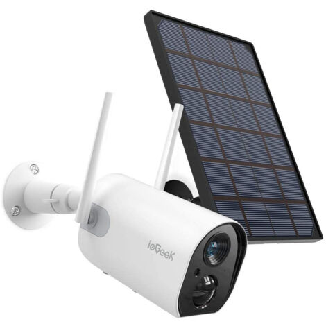 ieGeek 1080p Überwachungskamera Außen Kabellose Solar Aussen Akku, SD Kartenslot, PIR Bewegungsmelder, 2,4Ghz WiFi, IR Nachtsicht, Zeitraffer, 2-Wege-Audio, Solarpanel