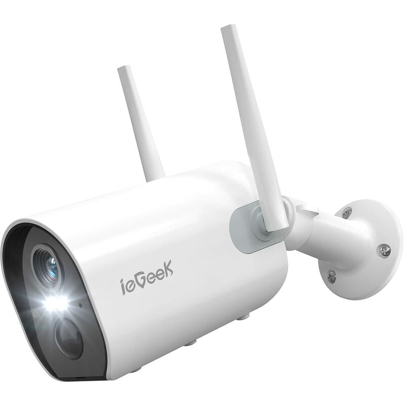 ieGeek 2K 3MP Camera Surveillance WiFi Exterieure sans Fi Détection Humaine PIR ZS-GX2S - white