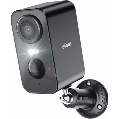 ieGeek 2K Überwachungskamera, Akku ieGeek WLAN Kabellose Aussen/innen mit farbige Nachtsicht PIR-Bewegungserkennung Lange Zeit Standby Cloud/SD Storage IP66 2-Wege Audio Schwarz