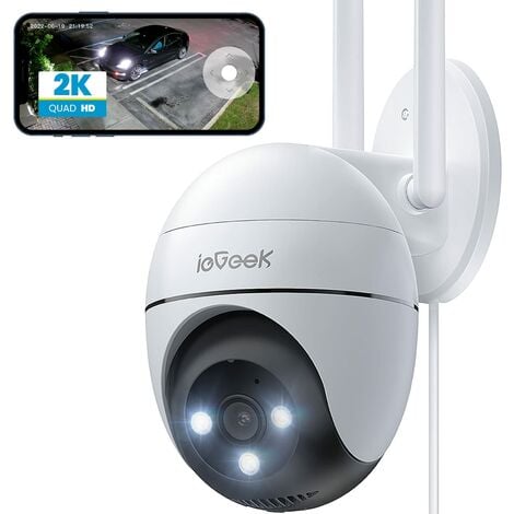 ieGeek 2K Überwachungskamera Aussen WLAN, PTZ Outdoor IP Kamera WiFi Dome Camera mit Farbiger Nachsicht, Bewegungserkennung,Mensch Bewegungsmelder, Zwei-Wege-Audio