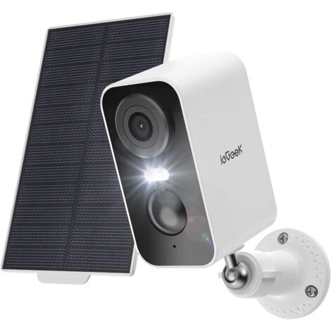 ieGeek 5MP Überwachungskamera Aussen Akku Solar, 10400mAh Akku Kamera Überwachung Aussen WLAN, PIR-Bewegungserkennung, Bunte Nachtsicht, 2-Wege-Audio, Spotlights, Alexa-kompatibel