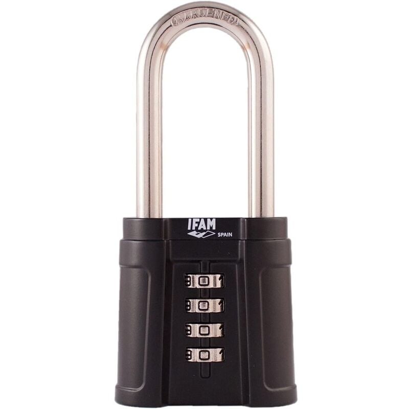 Ifam - 051820 Cadenas Black Force - Code à 4 chiffres - Anse Haute