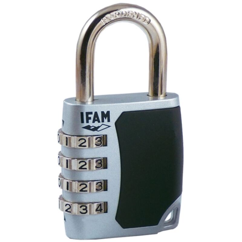 Ifam - Vorhängeschloss c45s. Zink. 44,5mm. Bogen ø6,3mm. mit Kombination.