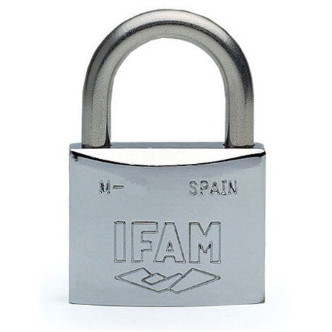 Ifam – Cadenas à clé 30 mm – Corps en laiton chromé – Anse en acier inoxydable traité – Double verrouillage pour milieux marins