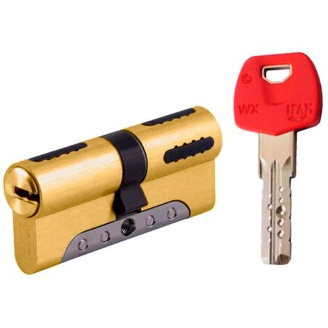 IFAM Cilindro di Alta Sicurezza WX1000, 30x40 mm, Serratura per Porta Esterna, Profilo Europeo, Resistente All'Effrazione, Anti-Scasso, Anti-Trapano, Anti-Bumping, Include 5 Chiavi, Colore Ottone