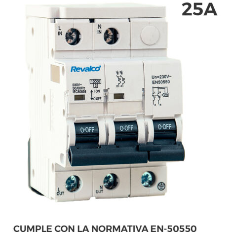 Iga 2p 25a c 10ka prot.surtension permanente selon la norme en-50550 et transitoire 5-15ka 275v