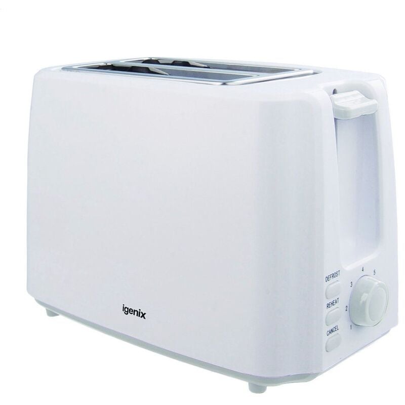 Igenix - 2 Slice Toaster, Defrost & Reheat Function, White - IG3011