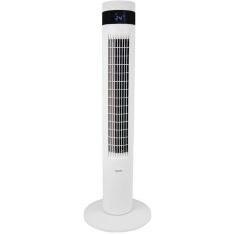 Igenix 35 Inch Digital Tower Fan, 3 Speed Settings, White - IGFD6035W