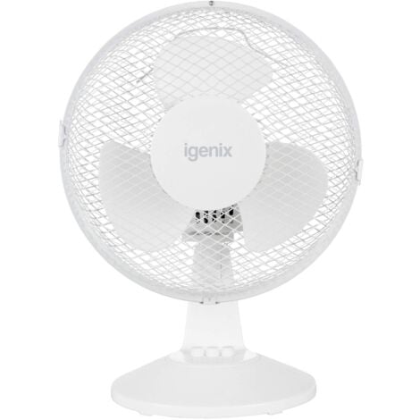 Igenix 9 Inch Desk Fan, 2 Speeds, White - DF9010