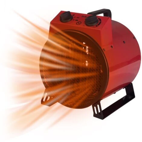 Igenix Commercial Drum Fan Heater, 2 Heat Settings, 3000W, Red - IG9301
