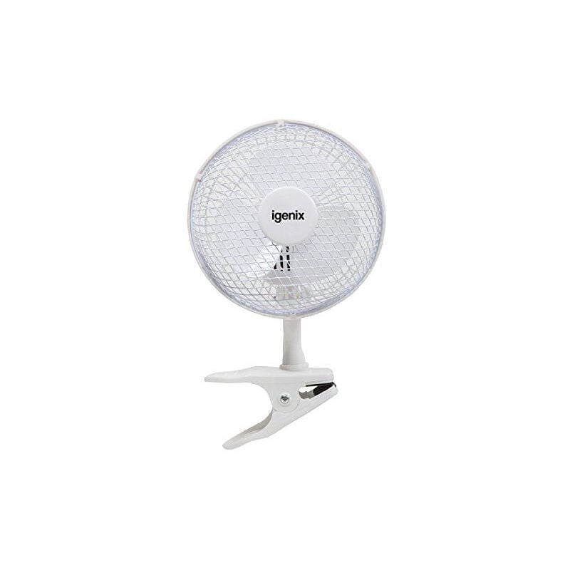 Igenix - Clip On Desk Fan, 2 Speeds, 6 Inch, White - DF0006