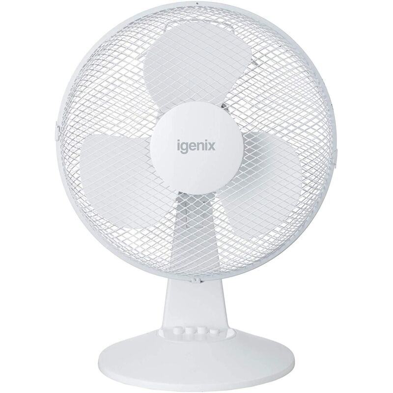 Igenix - 12 Inch Desk Fan, 3 Speeds, White - DF1210