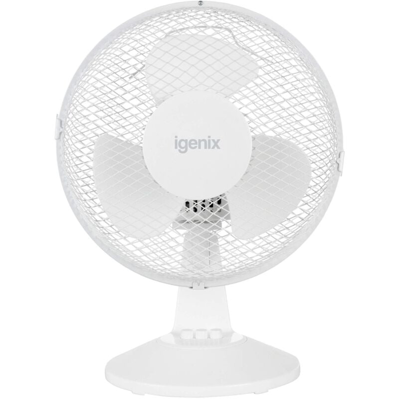 Igenix 9 Inch Desk Fan, 2 Speeds, White - DF9010