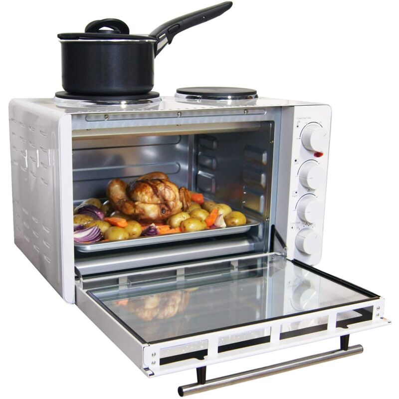 Igenix - Electric Mini Oven with Hotplate Hobs, 30 Litres - IG7130