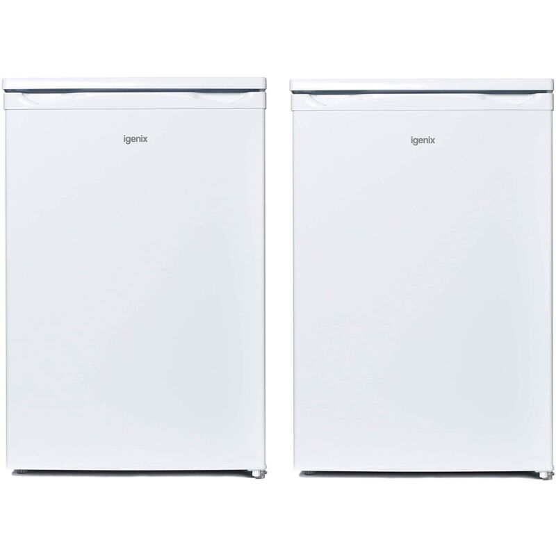 Igenix Freestanding Under Counter Larder Fridge & Freezer Set, Reversible Doors, 55cm Wide, White
