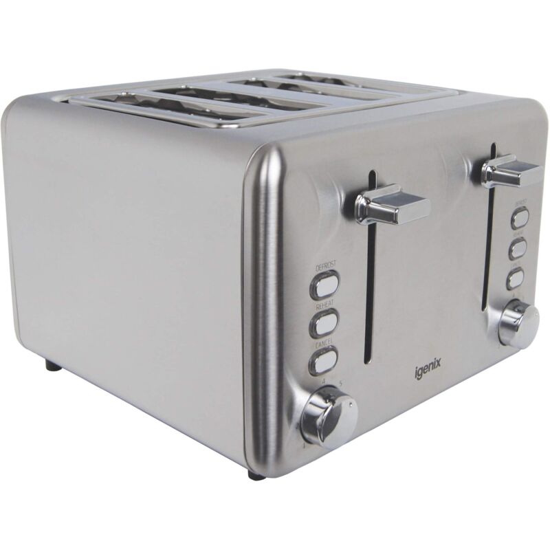 Igenix - 4 Slice Toaster, Stainless Steel - IG3204