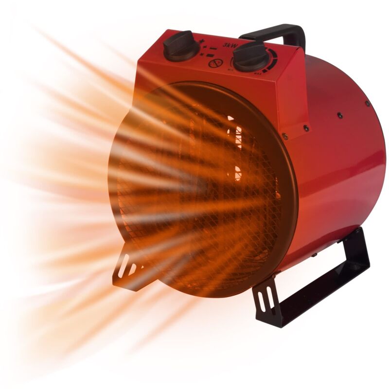 Igenix - Commercial Drum Fan Heater, 2 Heat Settings, 3000W, Red - IG9301