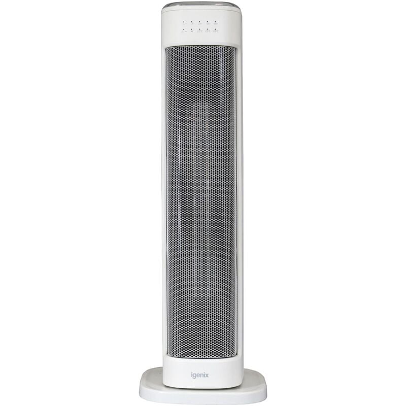 Igenix - IGHT020DW Oscillating Tower Fan Heater With 15 Hour Timer and 30 Second Auto Delay Shutdown, 2000 w, 3 Heat Modes, Overheat Protection,