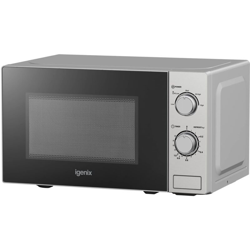 Manual Microwave, 20 Litre, 5 Power Settings, 800W, Stainless Steel - IGM0820SS - Igenix